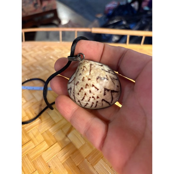 Jewelry - Shell necklace on black thin rope.